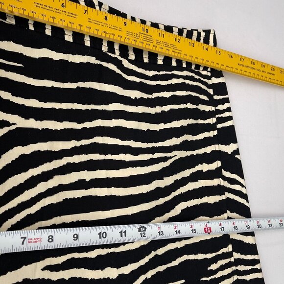 Ideology Womens Zebra Print Mini Wrap Skirt Black Beige A-Line Buttons Stretch 4 - Picture 7 of 10